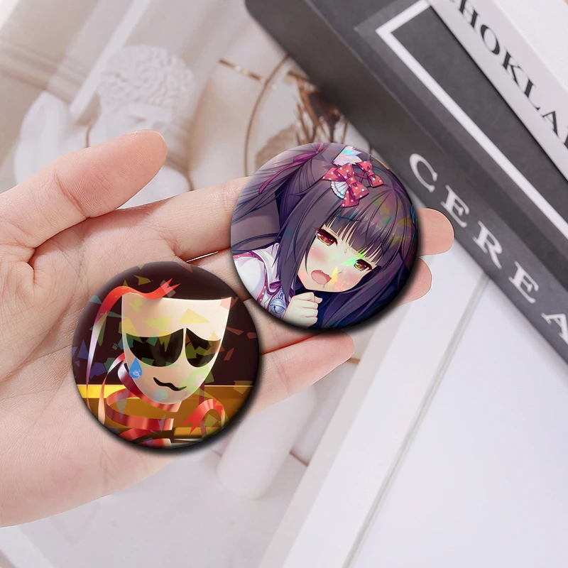 58mm Game-N-Nekopara Chocola Creative Badges G-gangle Jax Zooble Button Pins Handmade Tinplate Minimalist Exquisite Brooches