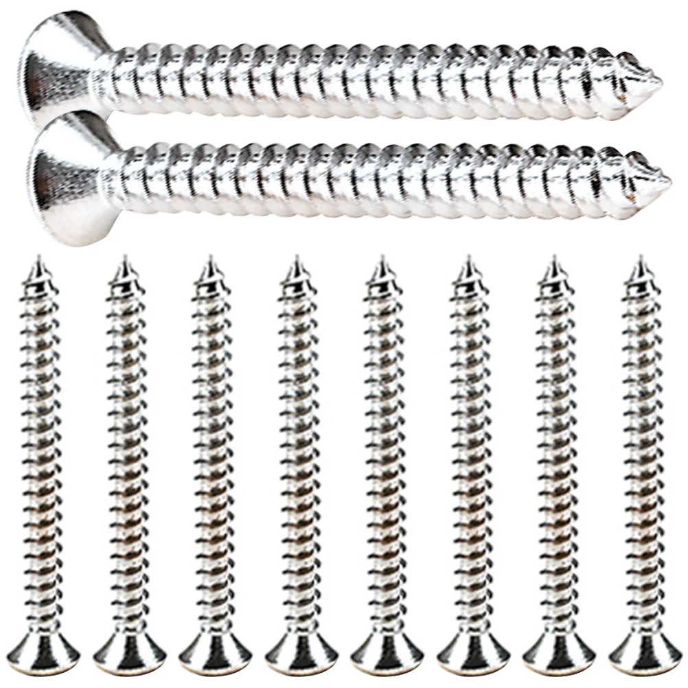 

10Pcs Durable Guitar Neck Plate Screws Metal Neck Joint Mounting Replacement Screws for Electric Guitar Bass Bass Part