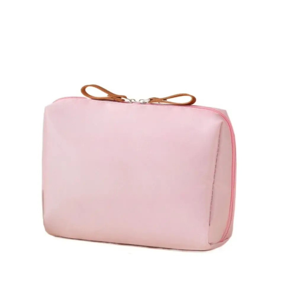 Bolsa de cosméticos de viaje de gran capacidad, bolsa de maquillaje portátil impermeable, bolsa de almacenamiento de Color sólido, organizador de artículos de tocador para mujer