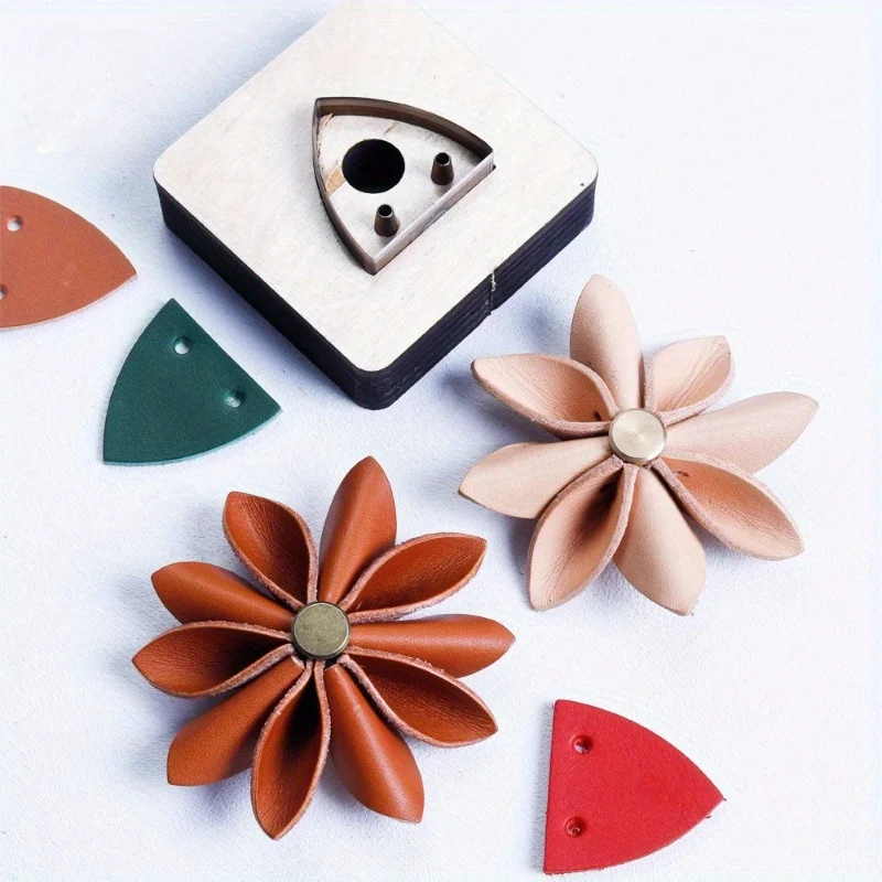 Leather Cutting Die Flower Petal Shape Wooden Die Cutter DIY Leathercraft Tool for 3D Leather Flower Brooch Making Steel Rule Di