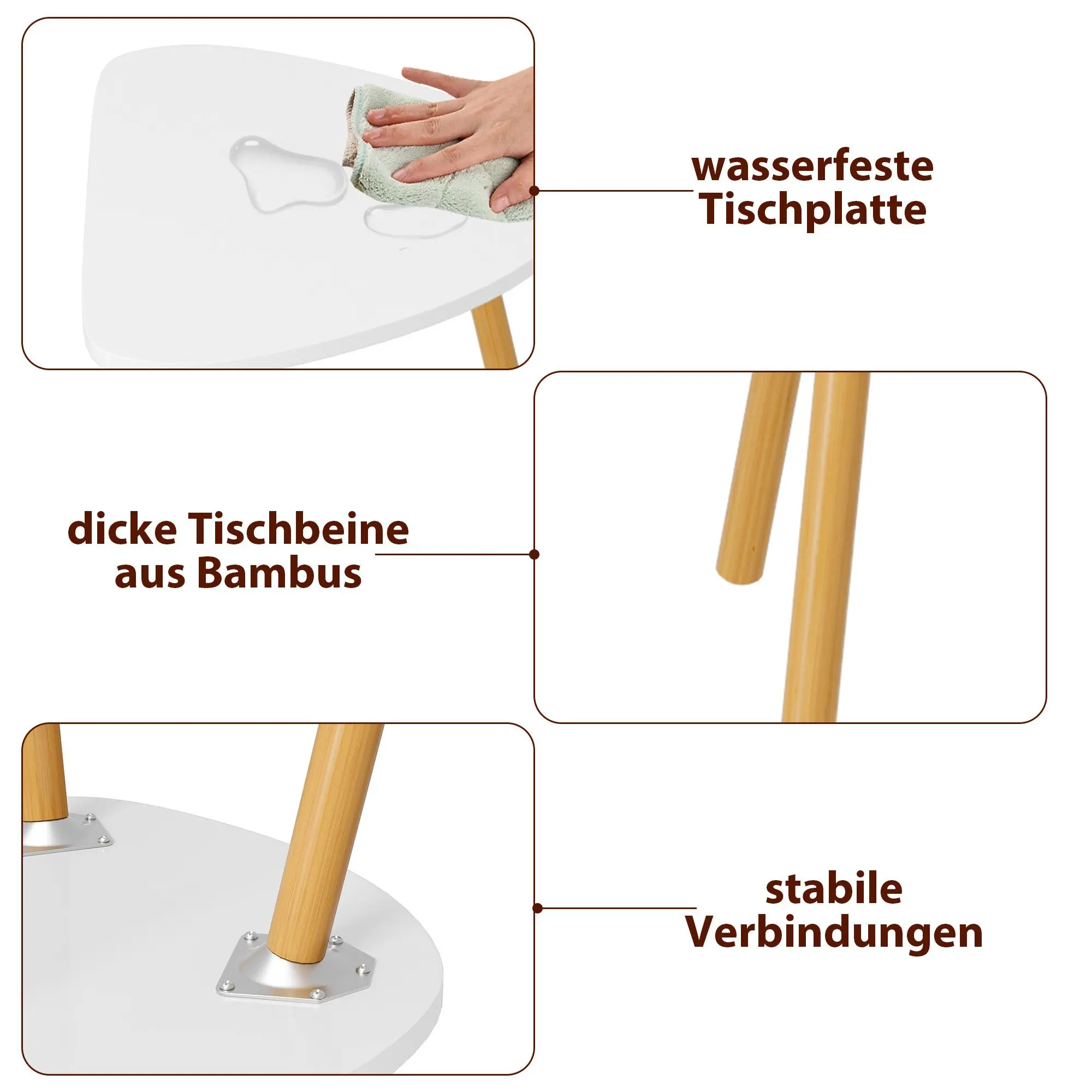 Getone Side Table, Set of 3 Small Coffee Table, Nesting of Tables for Living Room Bedroom Scandinavian Style