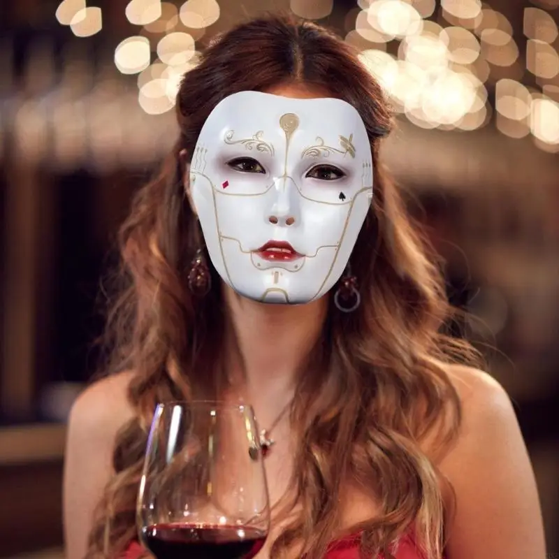 

Y3NE Mechanical Man Mask Masquerade Mask Full Face Mask Adult Halloween Cosplay Mask