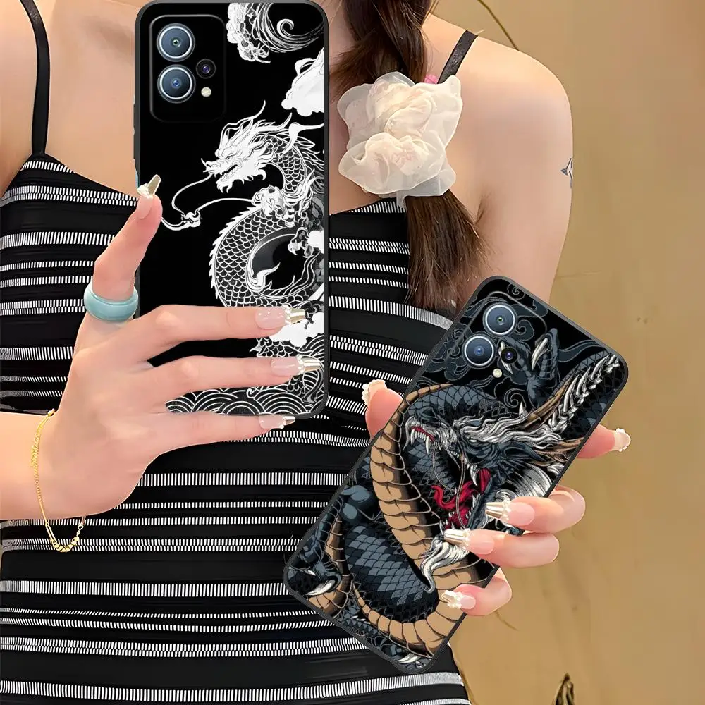 

East Orient Dragon Mobile Phone Case for Huawei P60 P50 P40 P30 P20 P10 P9 P8 Pro Lite Plus Black Pretty Luxury Cover