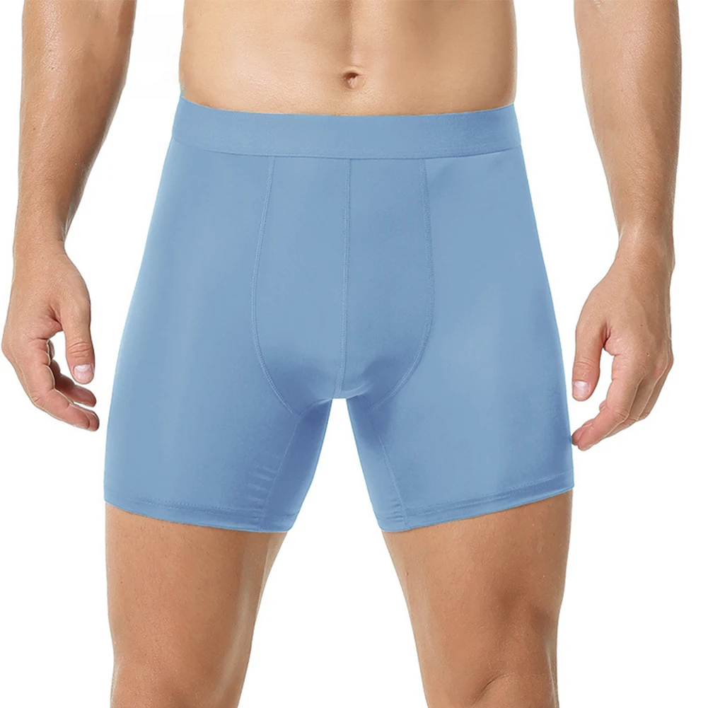 Calzoncillos largos de seda de hielo para hombre, ropa interior transpirable sin costuras, ropa de dormir