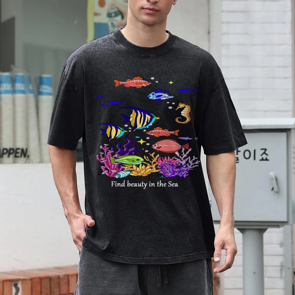 Luxury Brand Washed Short Sleeve Tshirt Designer Tee Women Harajuku Cotton Summer Tops Clothing Y2K Hip Hop Streetwear