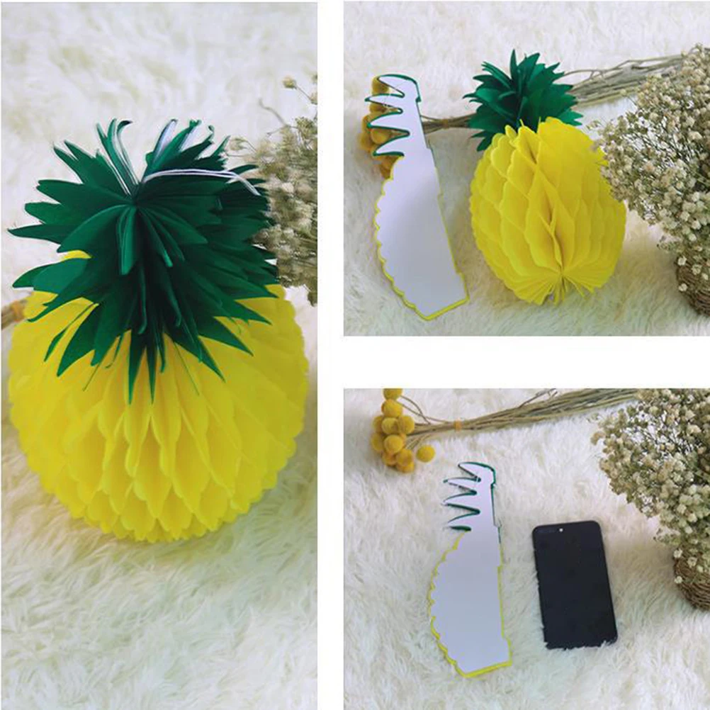 

6Pcs Pineapple Honeycomb Decor Hanging Party Festival Gathering 20Cm Tropical Paper Pineapple Decor Reusable Hawaiian Party