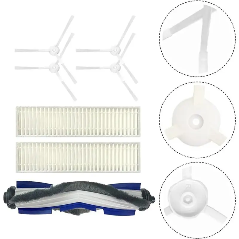 BHBD-For Tefal Explorer Serie 60 RG7447 RG7455 Rg7447wh RG7455/WH 7PCS Main Side Brush Mop Filter For Vacuum Cleaner Accessories