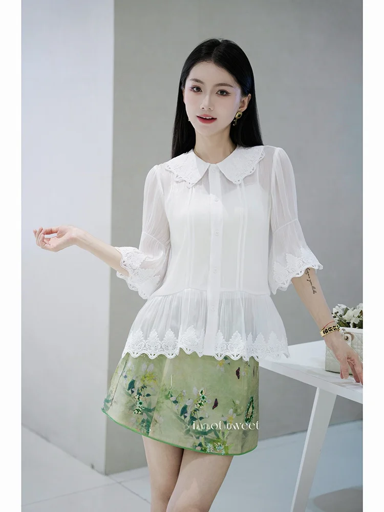 

Yang GZ Cool Breeze Summer New Style Women's Shirt Sleeveless Turn-down Collar Curls Pattern Design Commute Loose Fit Single ...
