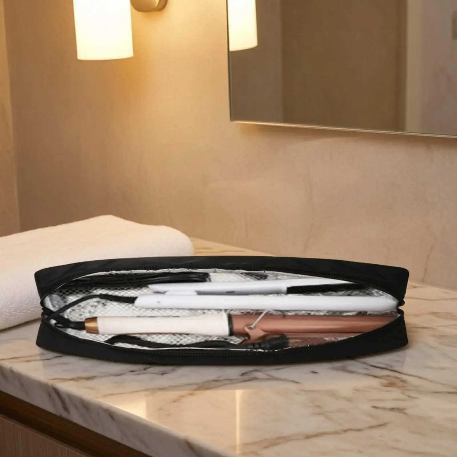 Heat Resistant Hair Accessories Pouch for Curling Iron Flat Iron Styling Tools Storage Case Portable