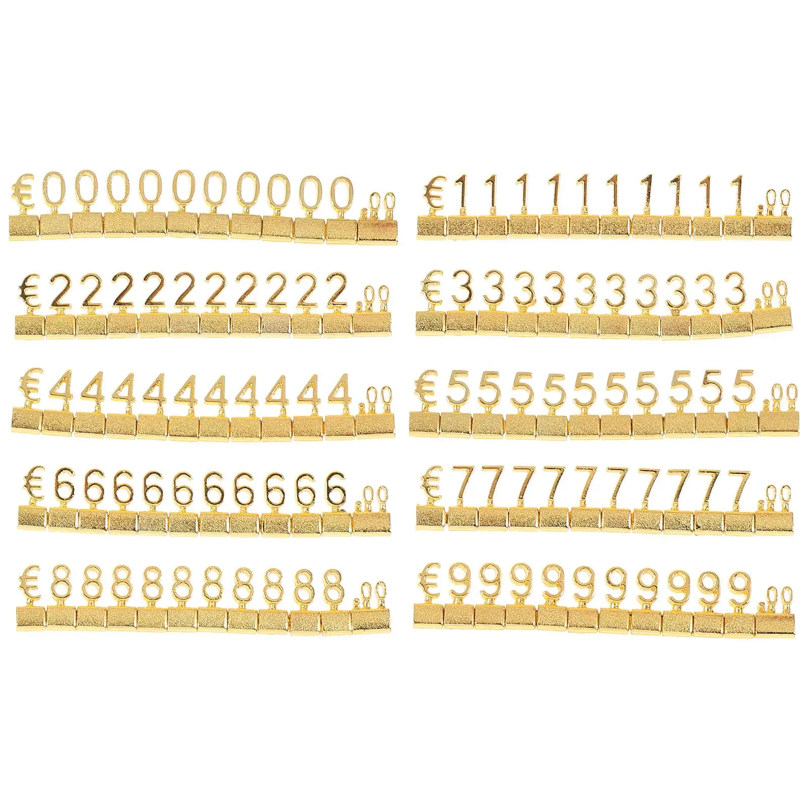 

Price Tag Block Metal Display Board Sale Stand Jewelry Cubes Boards Numbers Glod Tags for Shop Gold