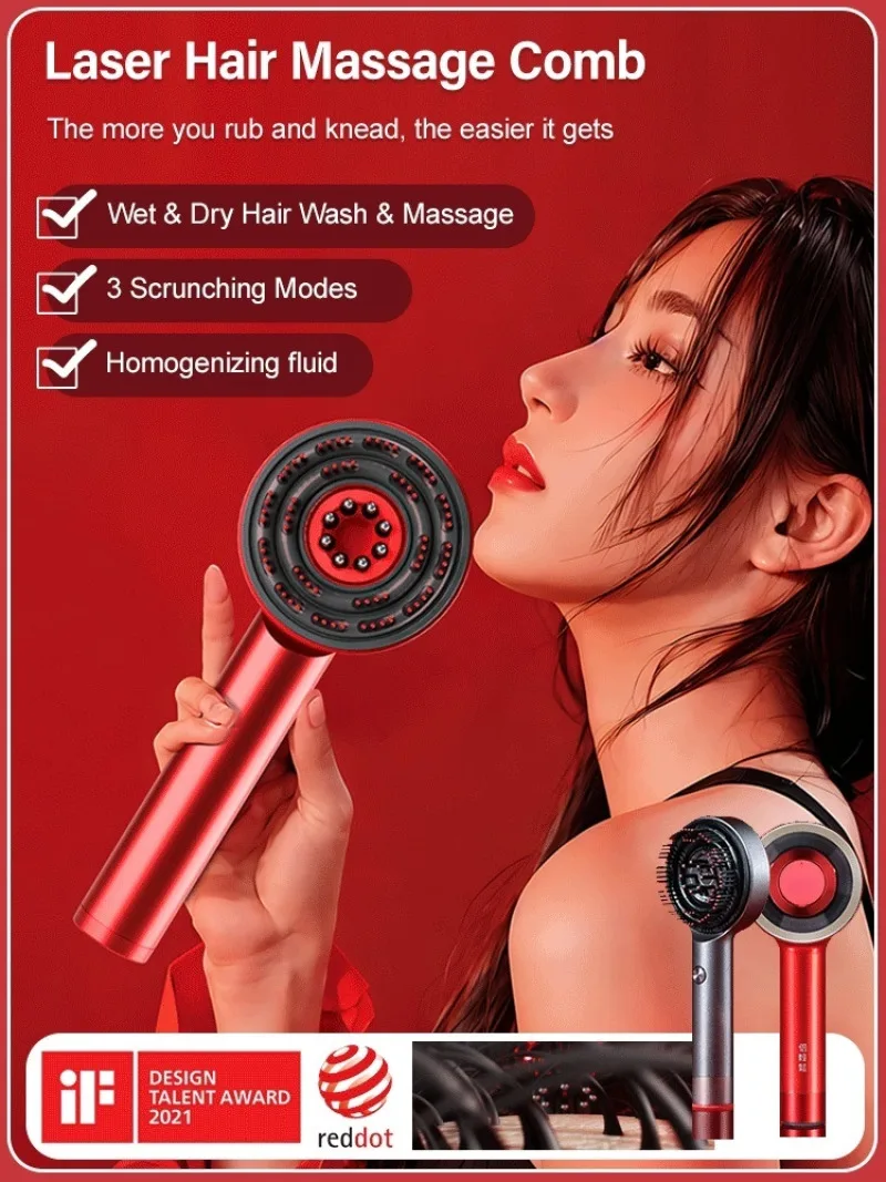 Scalp massage comb red light hair generator anti-densification hair laser comb head medicine device hair generator into the comb