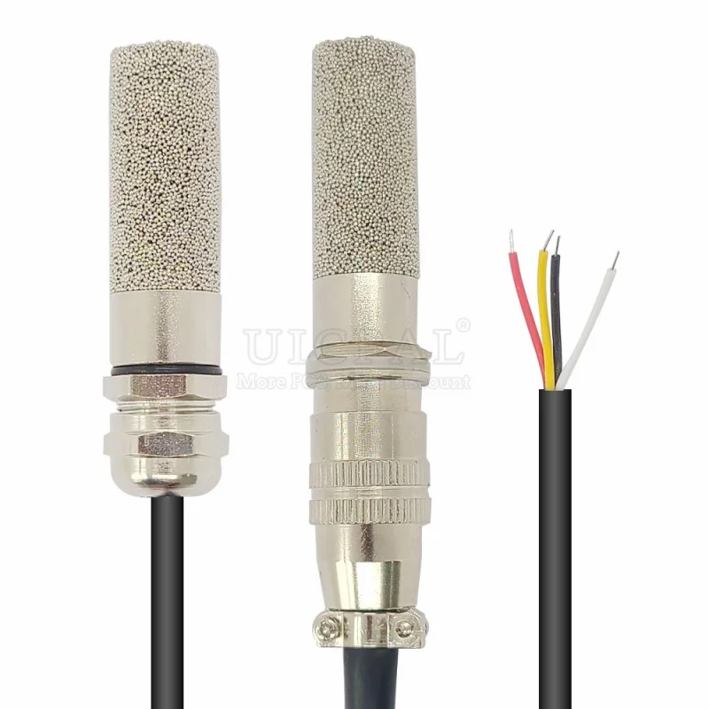 SHT20 SHT30 SHT40 SHTC3 Temperature Humidity Sensor Probe Cable Metal Head Digital Capacitance Sensors 1M Length I2C Output