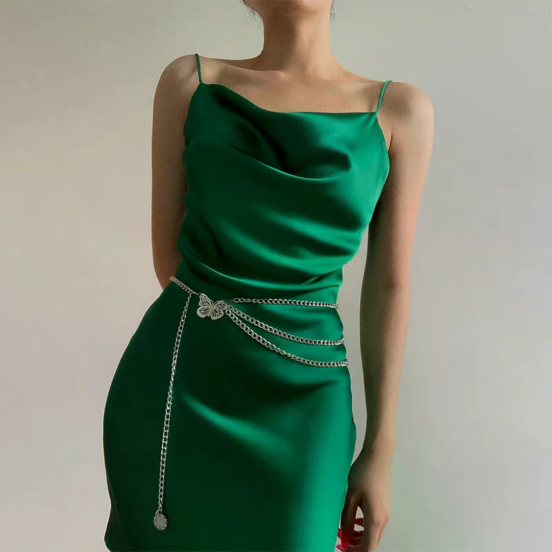 Temperament Butterfly Waist Chain Elegant Butterfly Tassel Waist Chain Belt Women Fashion High Waist Body Chain Dress Lady Belt
