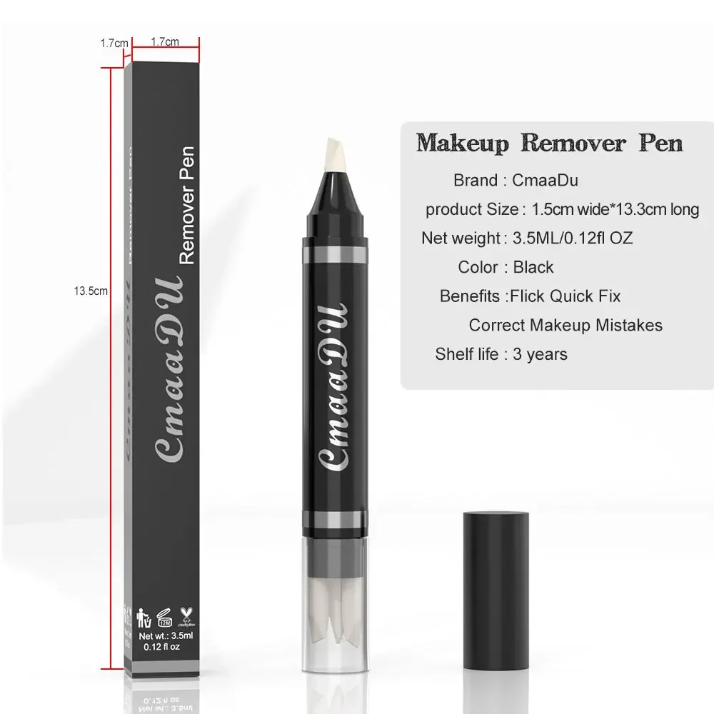 CmaaDu แต่งหน้า Remover ปากกาอ่อนโยนและไม่ระคายเคือง Fix Multi-Functional Make-Up Corrector ปากกาสําหรับใบหน้าตาริมฝีปากเบาๆและปิด