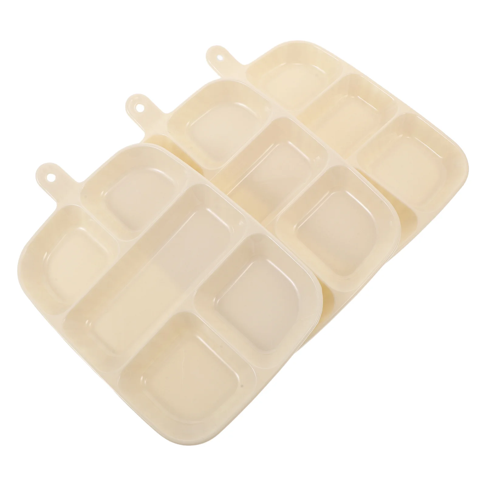 

3Pcs Kitchen Organizer Tray Five Compartments Dry Fruits Snacks Storage Countertop Ivory Divided Serving Dish Dry Fruit Tray