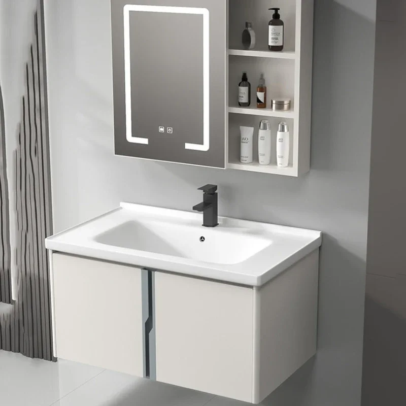 

Storage Nordic Bathroom Cabinet White Waterproof Wall Display Bathroom Vanity Space Saver Small Armoire De Rangement Furniture