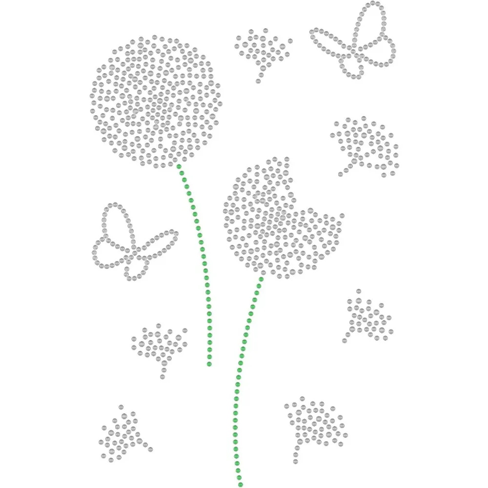 Кристалл одуванчика со стразами, теплопередача, бабочка, блестящий шаблон со стразами для одежды, сумок, брюк, лапы животного, сделай сам, передача