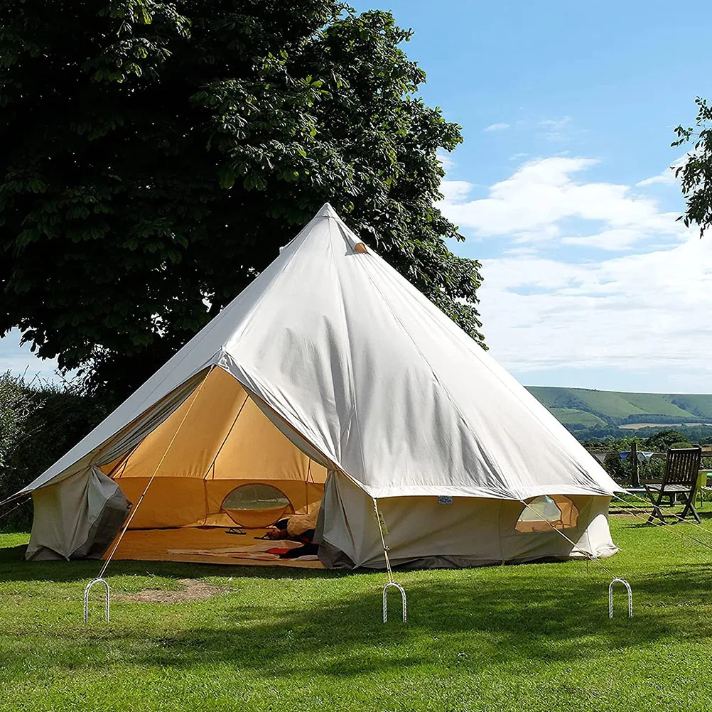 

2pcs Galvanized Steel U shaped Tent Stakes Lightweight Durable Pegs for Trampoline Canopy Garden Staking Secure Fixing