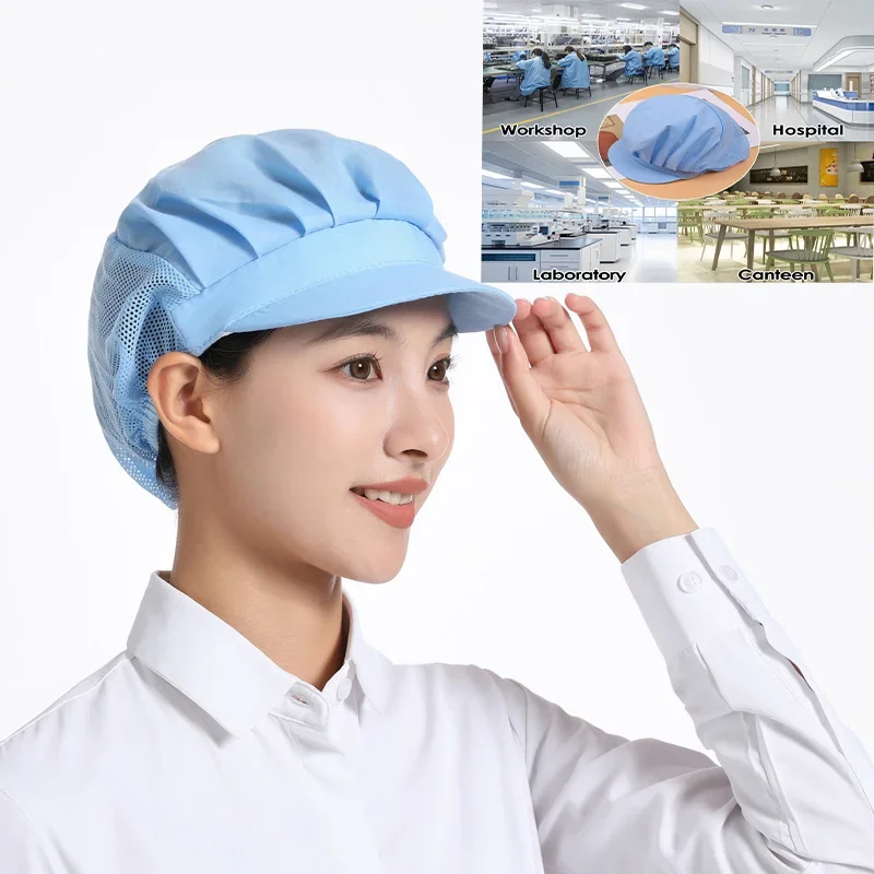 Hat Kitchen Cooking Chef Cap Food Service Hair Nets Chic Work Accessories Women Bandage Adjustable Cap Solid