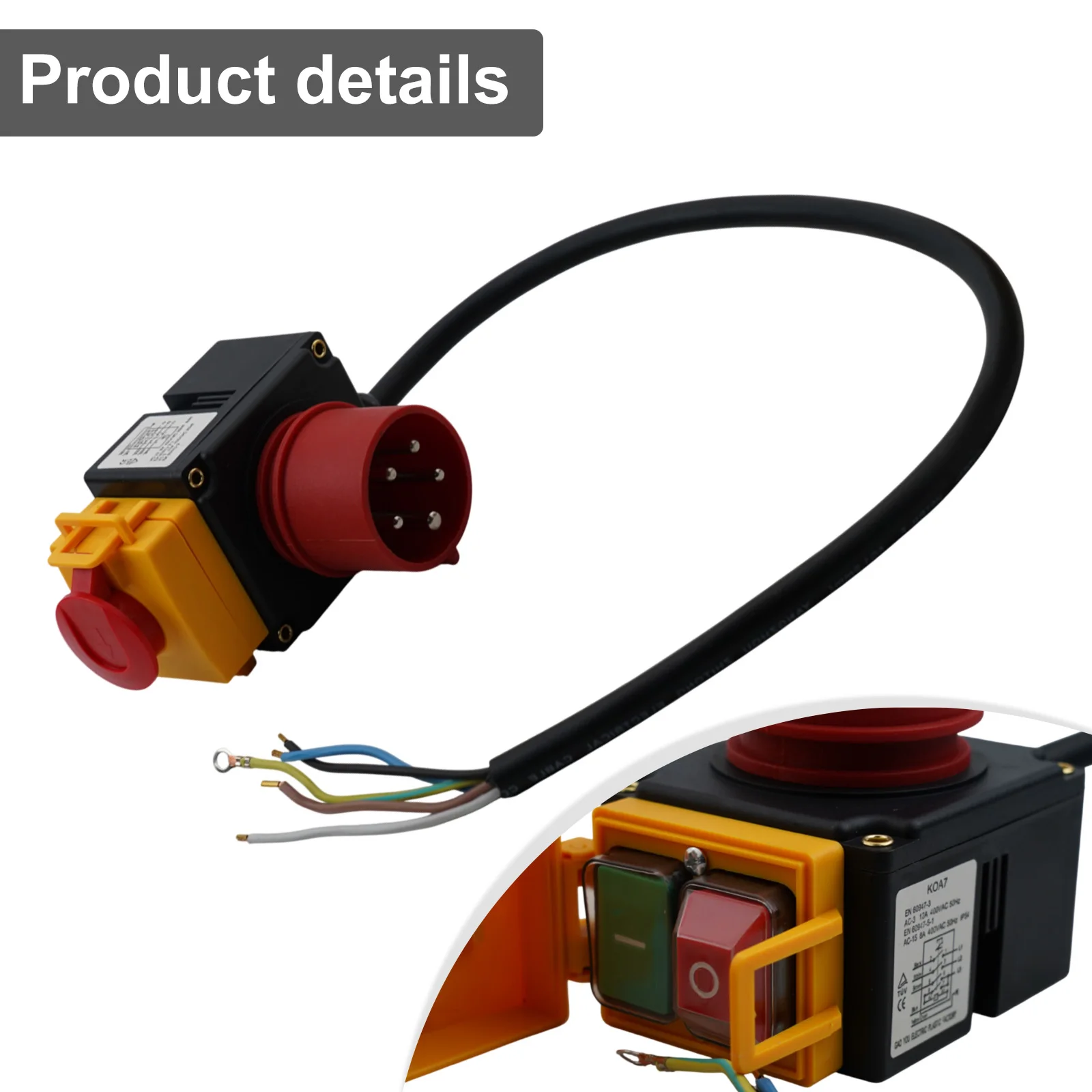 

For Industrial Machines Device Switch Restart Protection Metal And PVC Materials Pre-prepared Cable Stop Switch