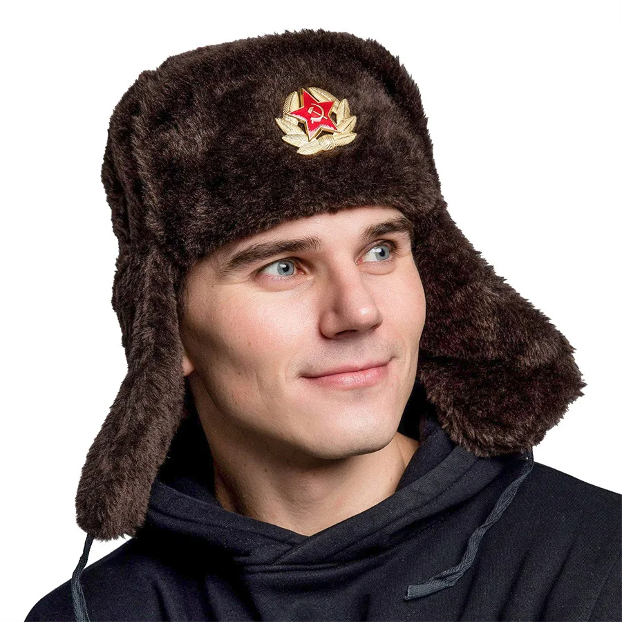 Winter Outdoor Thick Warm Fur Hat Ear Cover Cold Weather Cap Unisex EU US Style