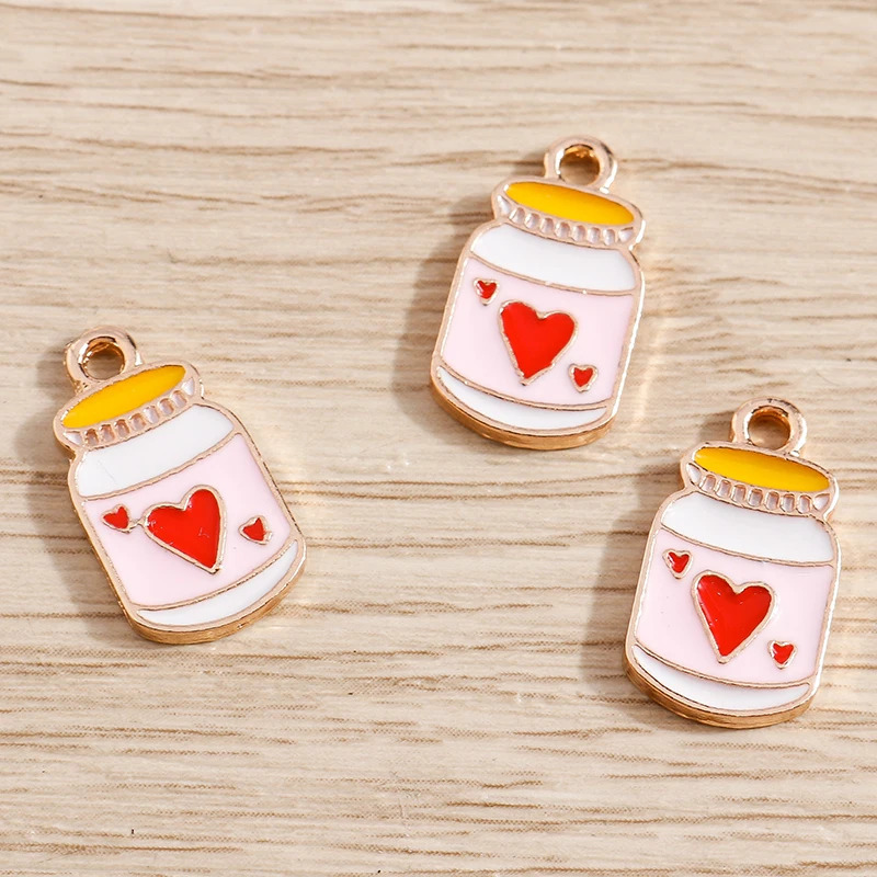 Tusember 10 Stück Niedliche Lebensmittel-Eiscreme-Wein-Anhänger, Emaille-Milch-Trink-Charms für Ohrhänger, Armbänder, Halsketten und Schmuckherstellung – Detail 6