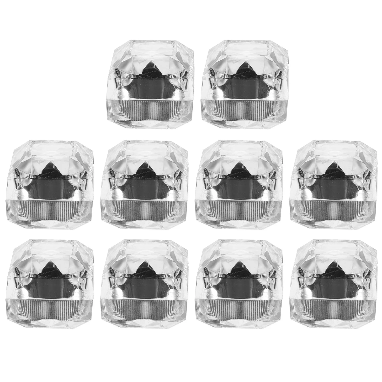 

10Pcs Clear Acrylic Jewelry Organizer Box Ring Storage Display Case for Engagement Wedding Rings Compact Versatile Portable