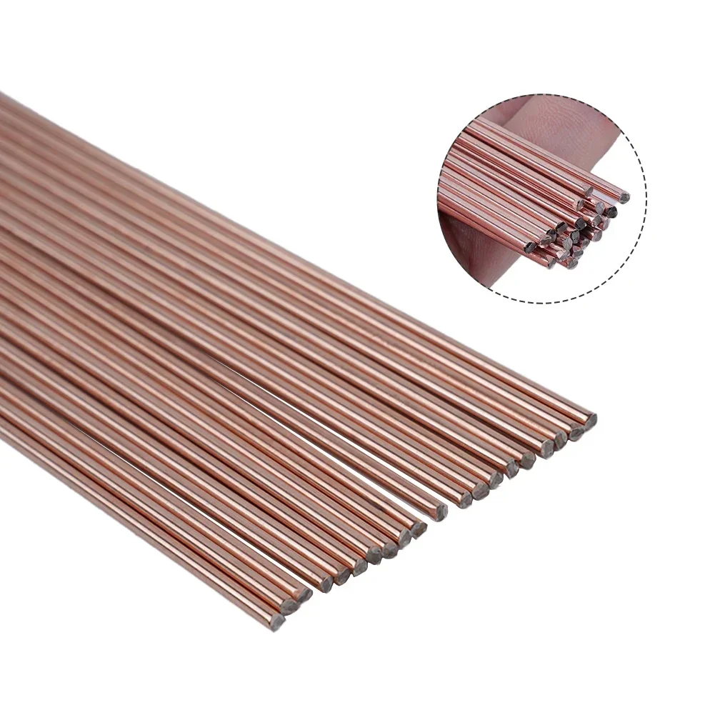 20PCS 2mmx50cm Brass Brazing Welding Rod Phosphorus Copper Electrode Welding Wire Soldering Rod Bronze No Need Solder Powder