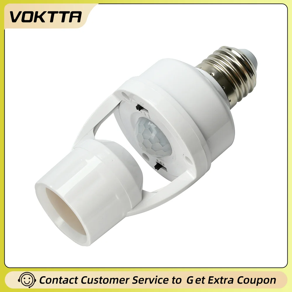 

Motion Sensor Light Socket E27 Infrared Human Sensing Lamp Head Wireless Installation Screw-in for Staircase Corridor Room