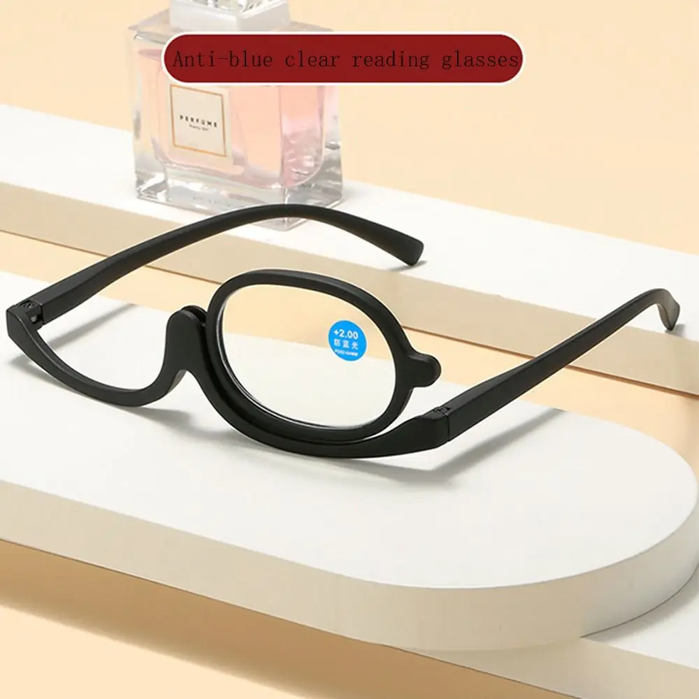 Nowe powiększające obrotowe okulary do czytania do makijażu damskie soczewki rozkładany w dół okulary okulary składane makijaż oczu Gafas
