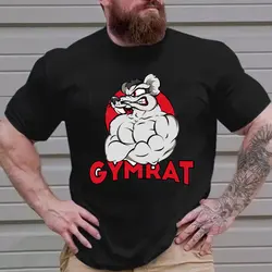 Gymrat Rat Muscles T Shirt Gymrat Gym Rat Animal Fitness Sports Weight Training Muscle Muscles Muscular Casual Short Sleeve Tops