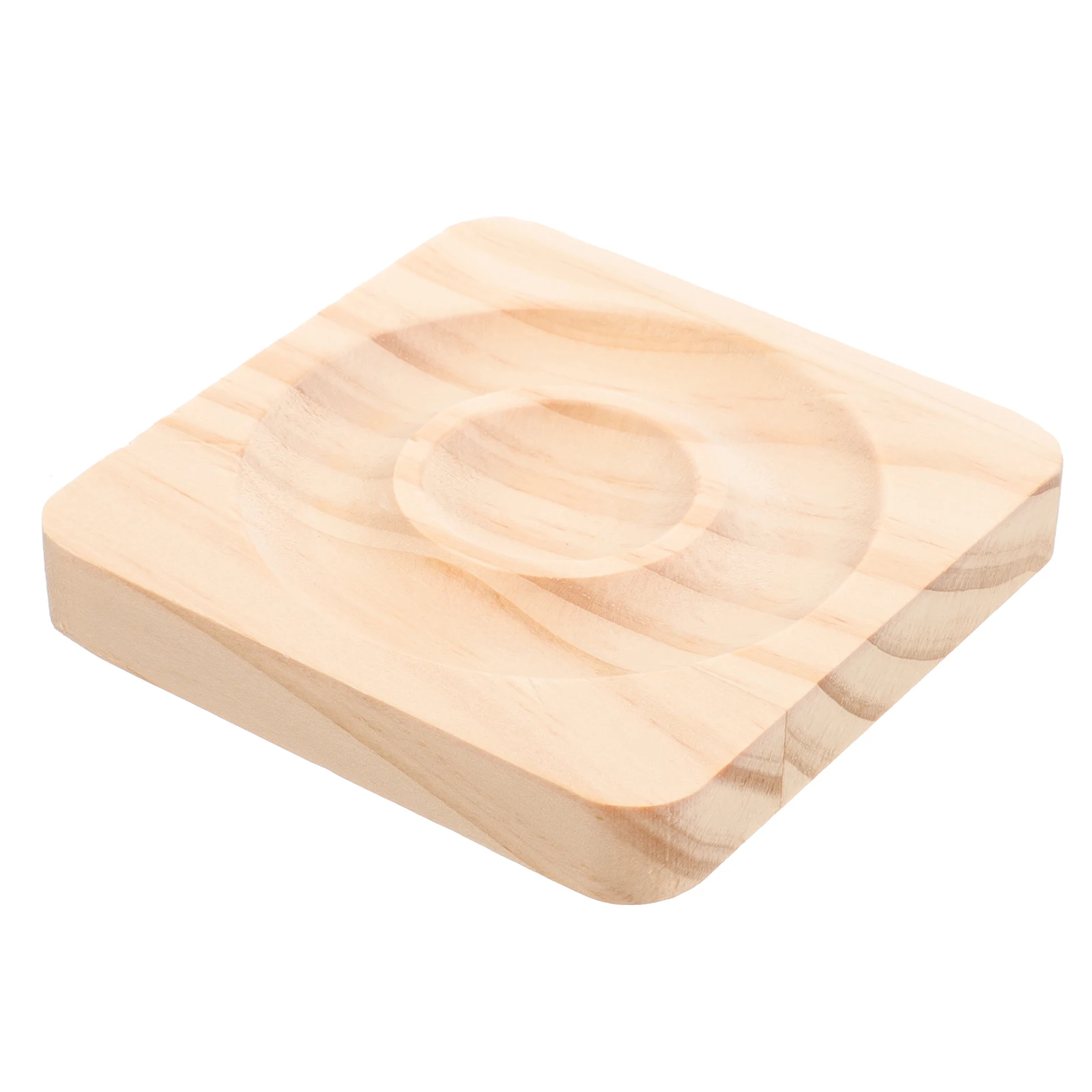 

1pcs Wooden Bracelet Display Plate Jewelry Storage Tray Bangle Holder Smooth Surface Light Desktop Decor Square Shape Gift