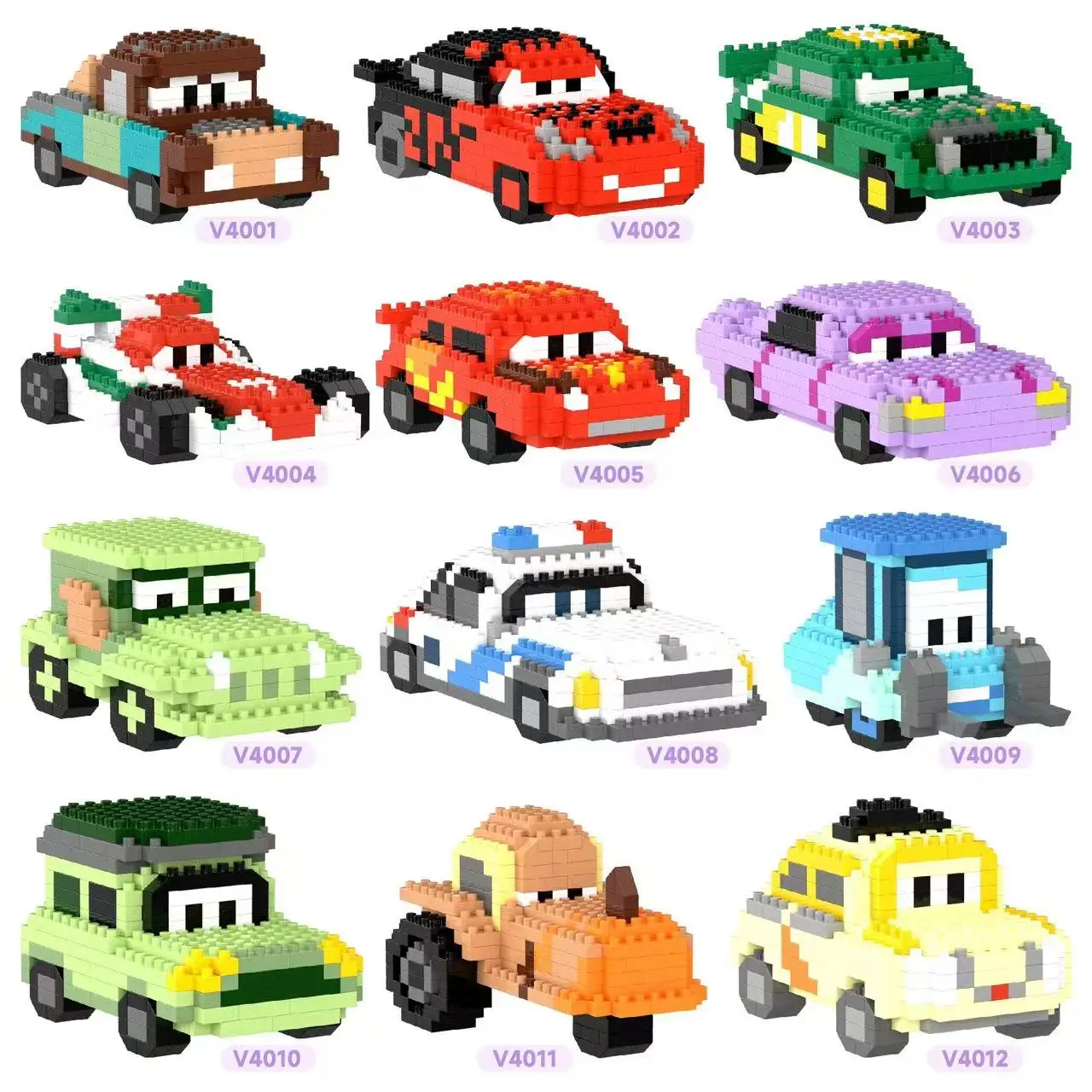 Cars 3 Pixar Car Building Blocks Lightning McQueen Jackson Storm Cartoon Character Toys Sally Carrera For Children Birthday Gift