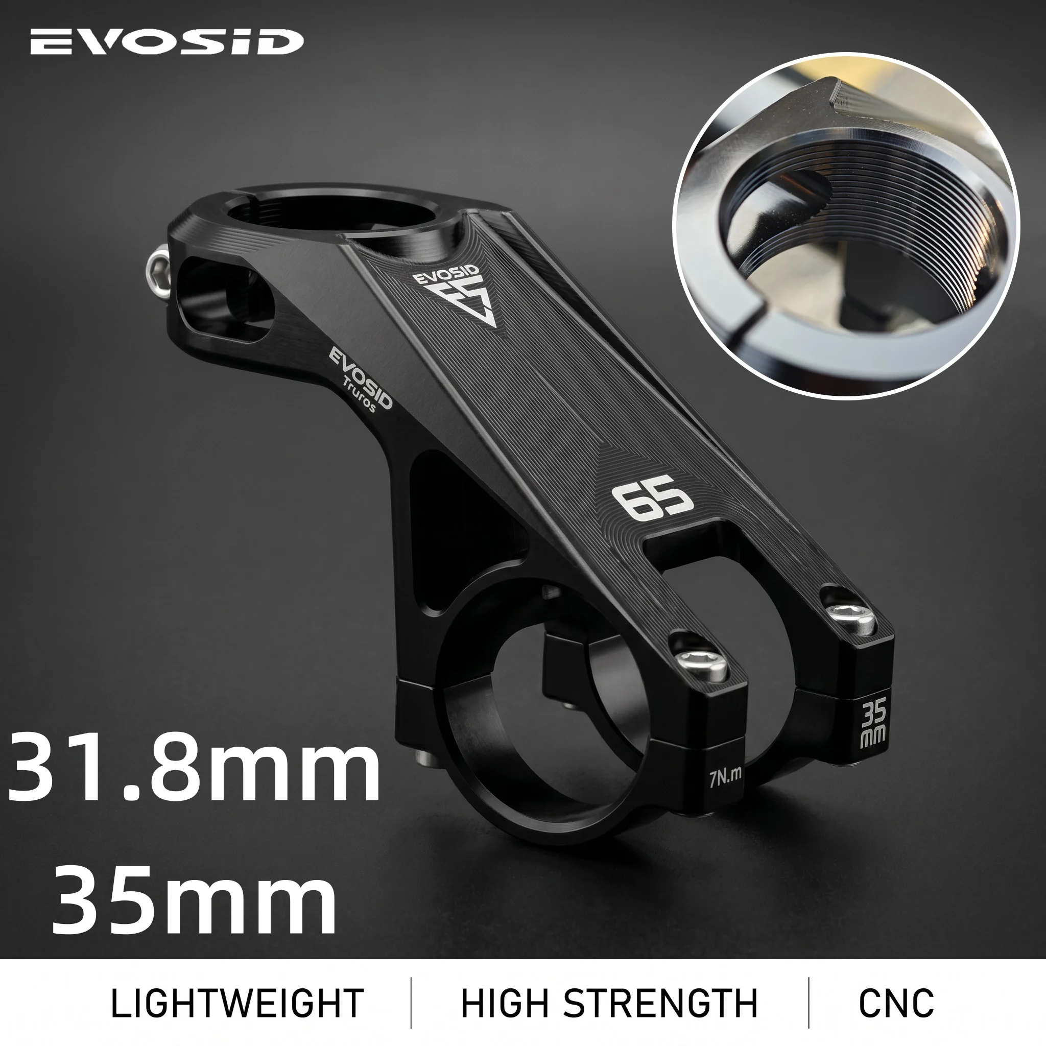 EVOSID MTB Fahrradvorbau 31,8mm -65 °   Downhill-Fahrrad-Vorbau 35mm Mountainbike-Lenkererhöhung Fahrradbrücke Rennradteile