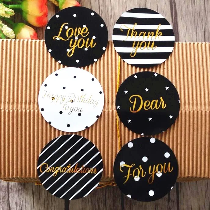 60pcs/lot Black White Love Congratulations Seal Stickers Journal Vintage Decoration Sealing Blessing Stickers Cute Stickers