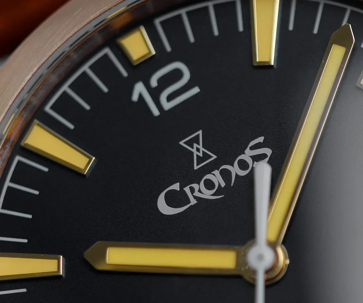 Cronos 42mm Watches For Men Bronze CuSn8 Men Watch PT5000 Movement Automatic New Hands Sapphire Crystal Leather Rubber Strap