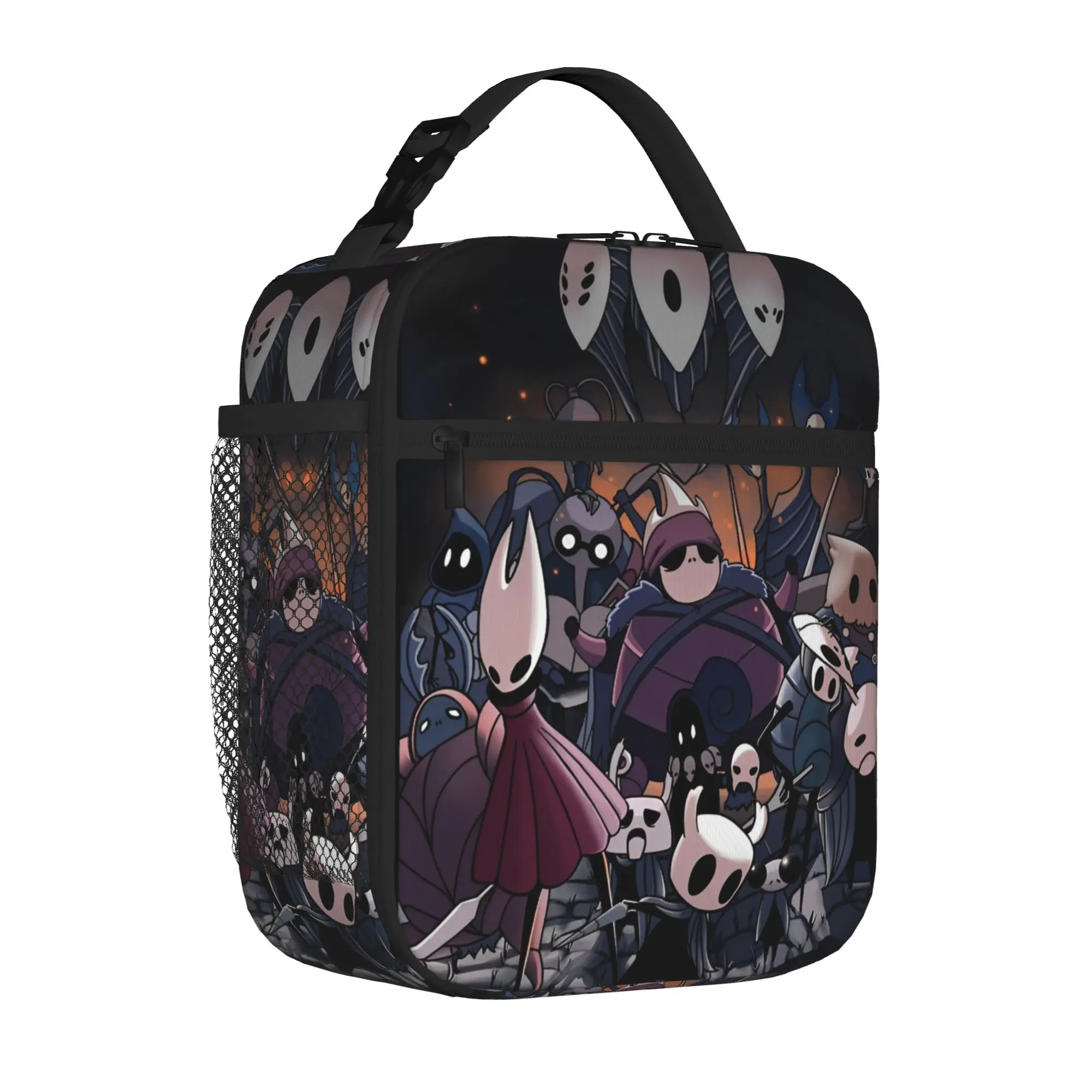 Hollow Knight Advanture Game Insulated Lunch Tote Bag for Work Cartoon Cute Portable Thermal Cooler Large Size Food Bag