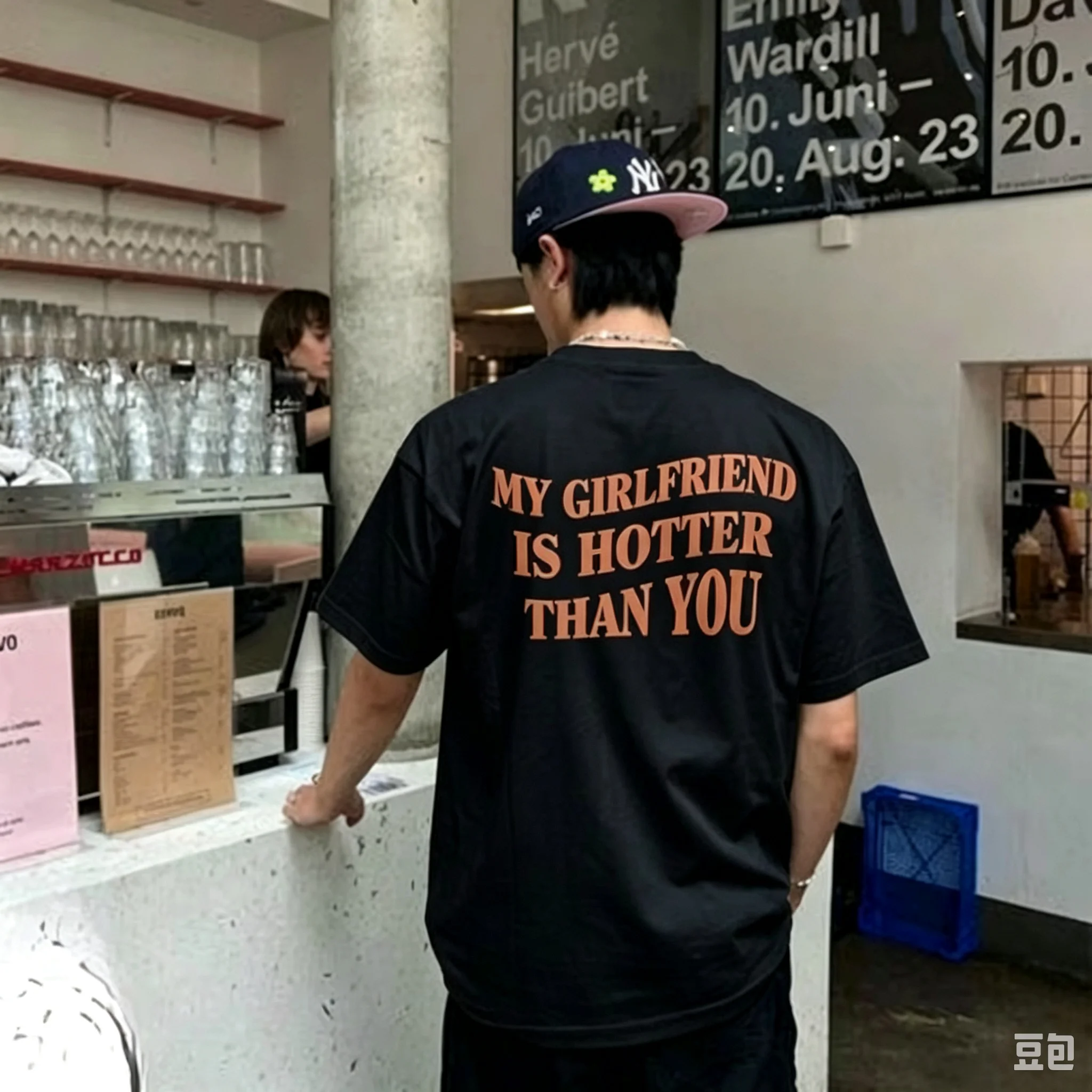 2026 White Oversized T-shirt, Back Retro Brown Bold Slogan Text Print, Y2K Casual Unisex Cotton Streetwear Tee