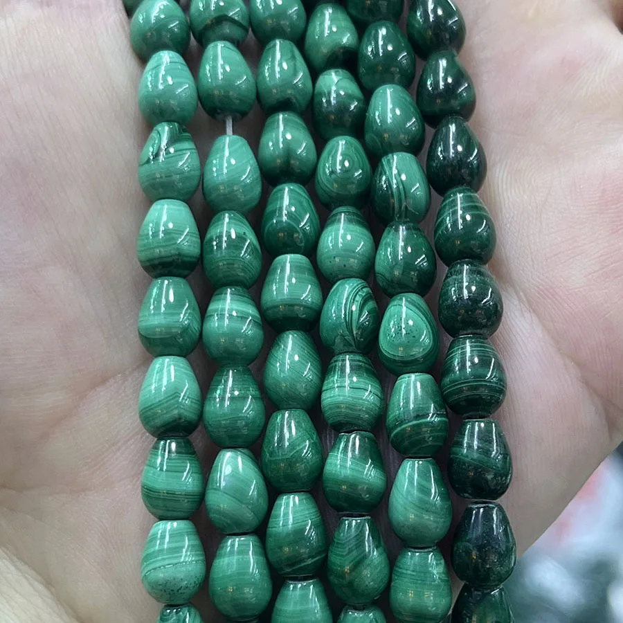 

Натуральный камень, малахит, бусины в форме капли воды, граненая секция, ручная работа для изготовления ювелирных изделий, ожерелье, браслет, 15 дюймов, 4x6 мм, 5x7 мм