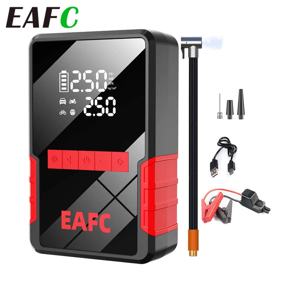 Avviatore di emergenza con compressore d'aria 1200A Batteria per auto portatile Booster di emergenza (4,0 gas/2.0L Diesel) con pompa d'aria 150PSI