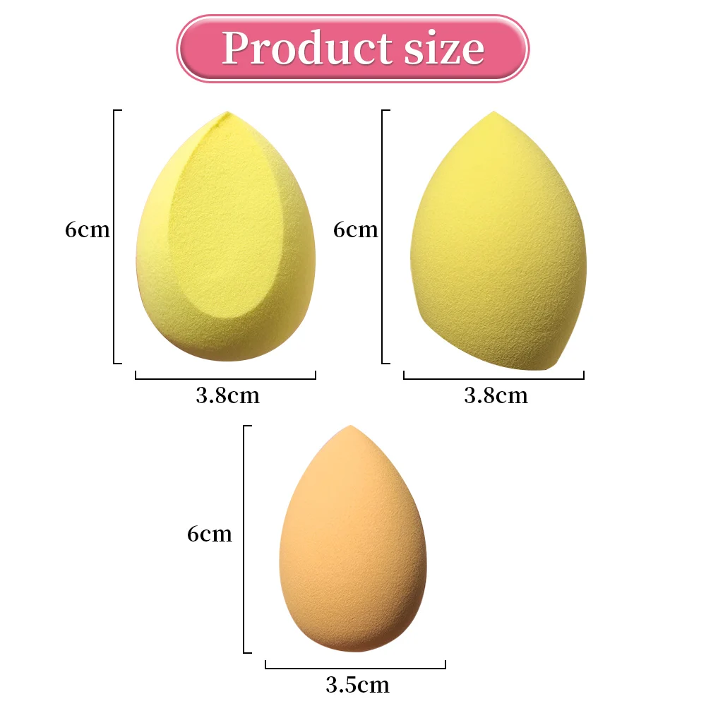 4/8pcs Makeup Sponge Powder Puff Dry and Wet Combined Beauty Cosmetic Ball Foundation Powder Puff Bevel Cut Make Up Sponge Tools