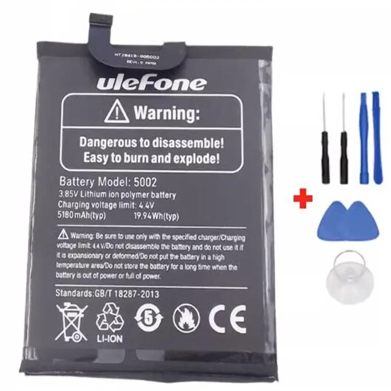 In Stock for Ulefone armor 12 battery 5180mAh New production Date Long Standby Time high quality for Ulefone 5002 battery