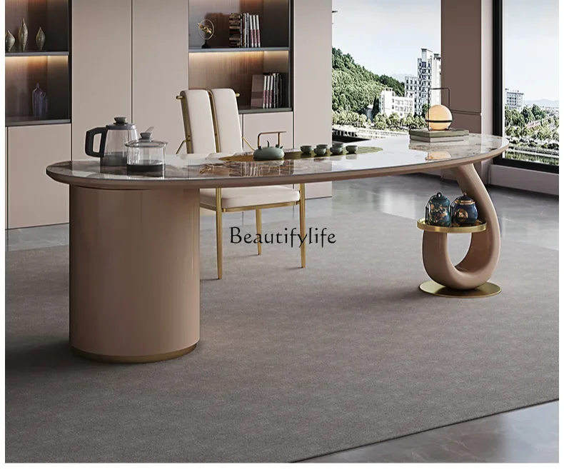 

LD33Light Luxury Tea Table Special-Shaped Villa Hospitality Stone Plate Tea Table