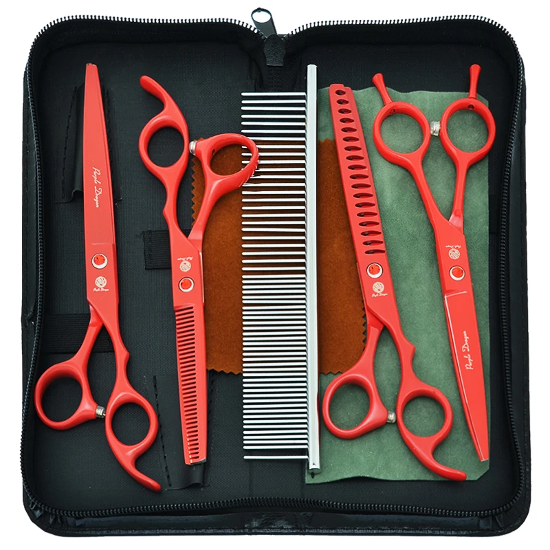 

7,0 "фиолетовый дракон, японские стальные профессиональные ножницы для собак, ножницы для ухода за домашними животными, парикмахерские машинки для стрижки истонченного меха B0031B