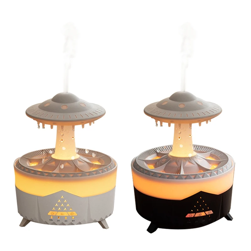 HOT！-UFO Water Drop Aromatherapy Machine Household Large Fog Desktop Silent Control Essential Diffuser