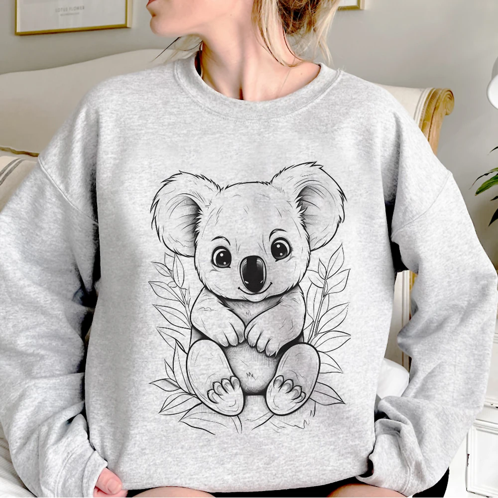 

Koala hoodie Y2K winter manga youthful trendy patterned girl sweatshirts hoddie graphic modern style