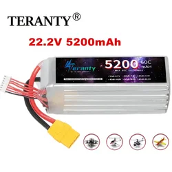 6S 5200mAh Lipo Battery 22.2V 60C Softcase with EC5 Plug for RC Car FPV Drone Desert Truck RC Racing Hobby Parts XT60 T XT90