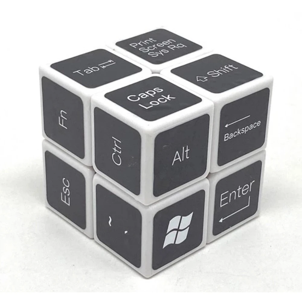 Calvin's Puzzle Cube pour enfants, White Body, Magic Keyboard, Toy Games, 2x2x2, 3x3x3, 4x4x4