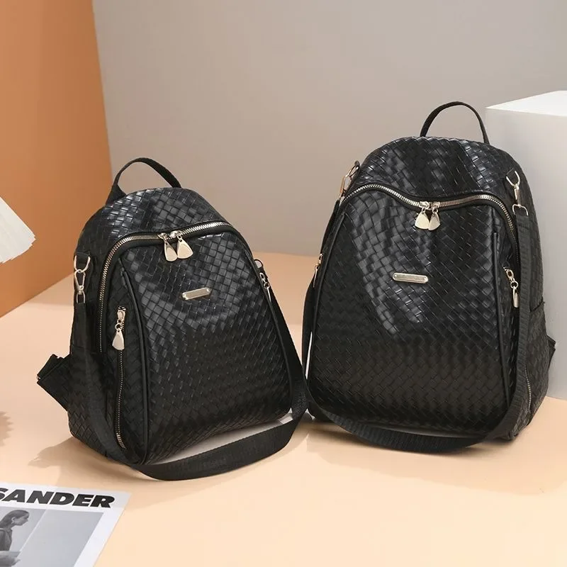 Backpack Women New Office Worker Fashion Trendy Casual Versatile Bagpack Lady Fashion Large Capacity Package Black School Bags