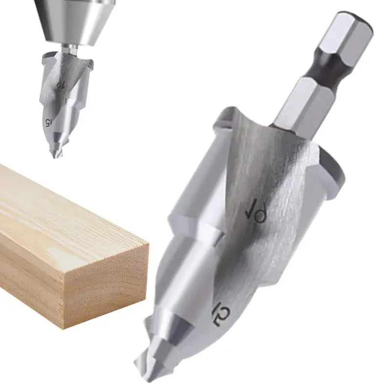 Drill Bits 15-19/18-24/24-31mm Countersink Drill Bit Tapered Drill Bit Straight Groove Saw Drill Bit Wood Hole Cutter Cone Drill